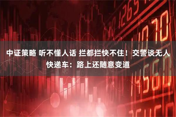 中证策略 听不懂人话 拦都拦快不住！交警谈无人快递车：路上还随意变道