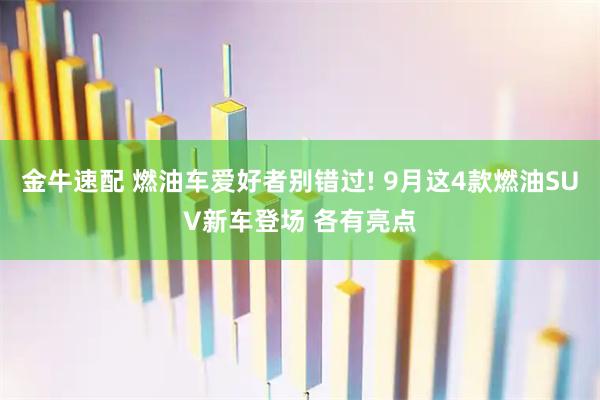 金牛速配 燃油车爱好者别错过! 9月这4款燃油SUV新车登场 各有亮点